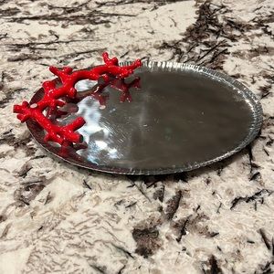 Michael Aram “ocean reef small platter - red and stainless steel